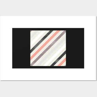 Diagonal Stripes in Black and Pink Posters and Art